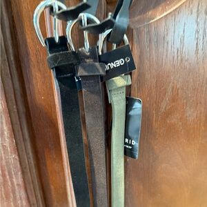 Genuine Suede top  Belts Set - Black, Brown, Tan Torrid  size 3 NWT